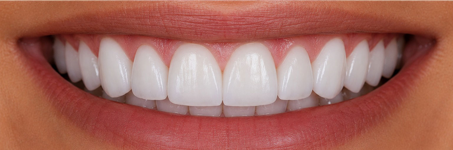 After — 10 veneers covering severe staining