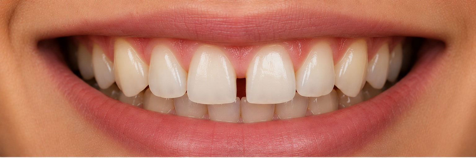 Before — teen with gapped teeth